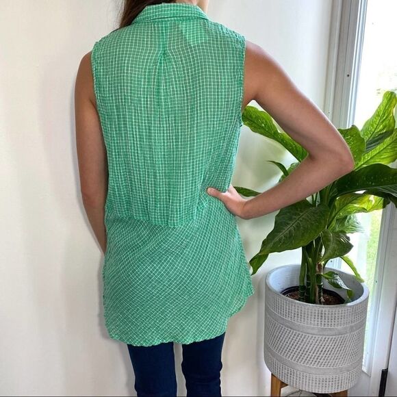 C&C California green plaid check button up blouse - Picture 5 of 11